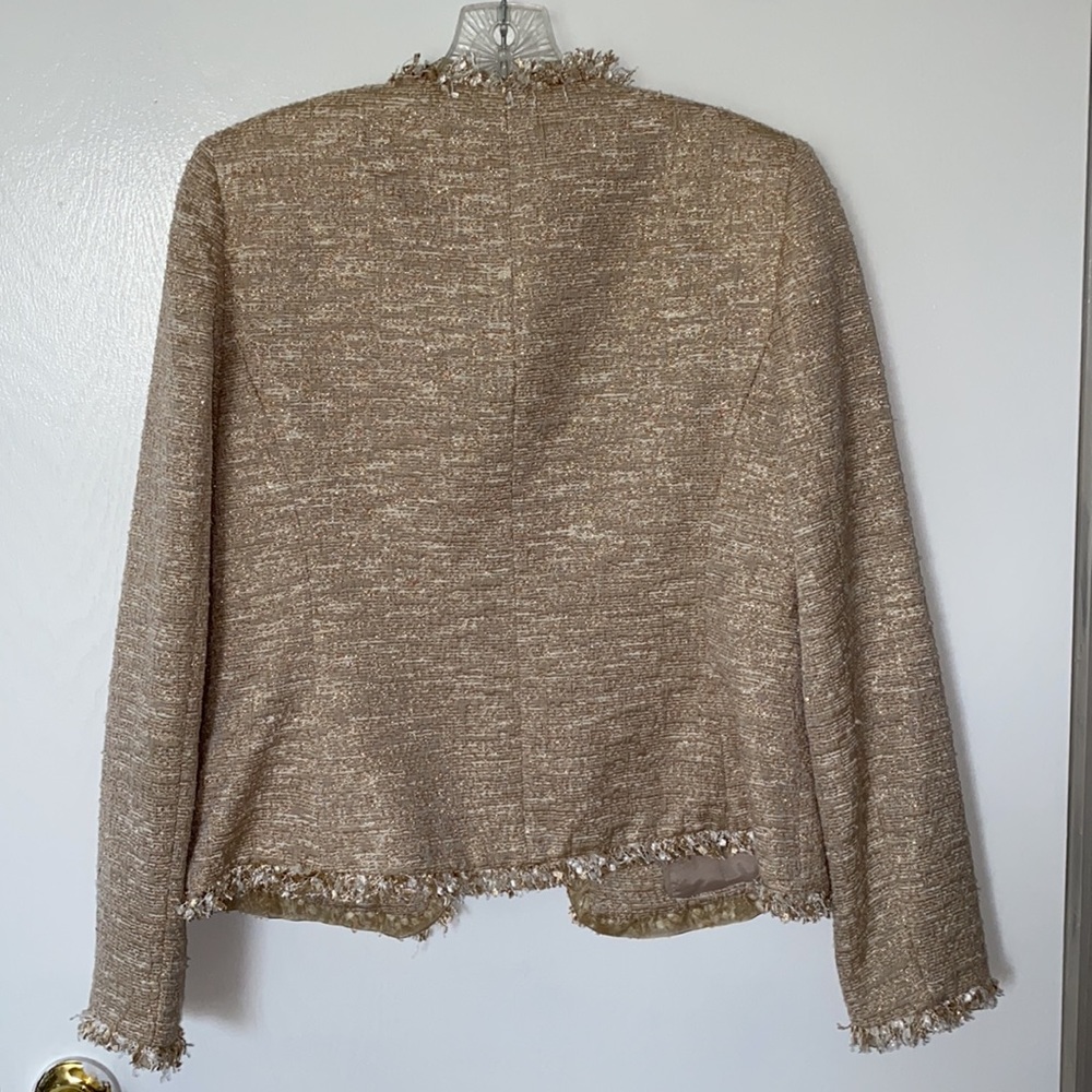 Jones New York Boucle Tweed Fringe Jacket Blazer Size 4 - Picture 6 of 8